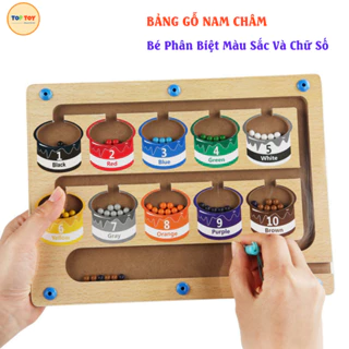 Bảng Gỗ Nam Châm Phân Biệt Màu Sắc và Số Đếm Cho Bé TOPTOY - Đồ Chơi Montessori Giáo Dục Sớm