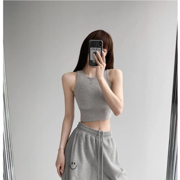 Áo ba lỗ nữ croptop sát nách ôm body mặc siêu tôn ngực chất vải mềm mịn