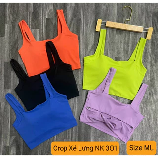 Crop xẻ lưng NK 5 màu thun lạnh