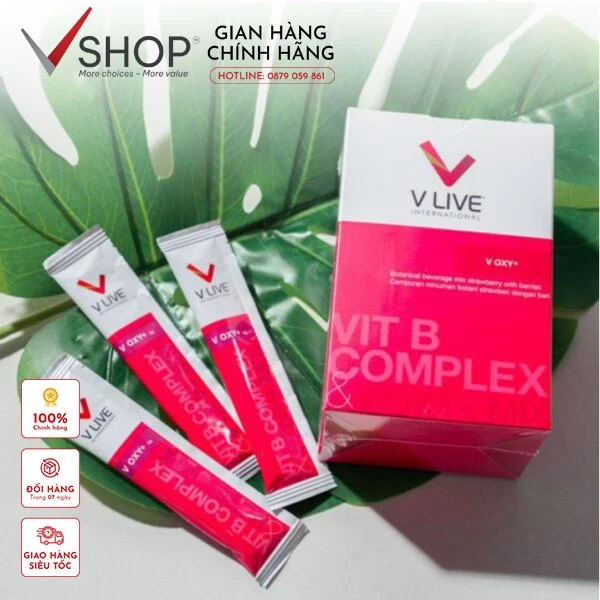 V-Oxy+ Sản phẩm tuần hoàn máu não, cung cấp Oxy đến tế bào, nhập khẩu của Vlive international Việt Nam (1 Hộp 28 gói)