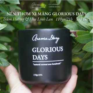 Nến Thơm Trang Trí, Cao Cấp, Tự Nhiên  Glorious Days Aroma Story Hương Trầm Hương Và Hoa Linh Lan Size 110g