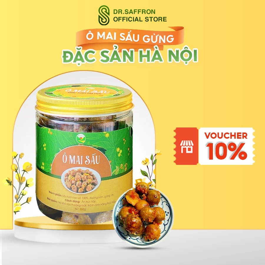 Ô mai sấu gừng chua ngọt lọ 300gr - đặc sản Hà Nội