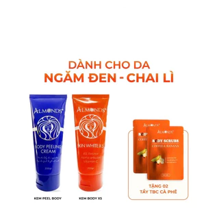 Combo Bong Body X5 Trắng bật 5 tông da ALMONDS ( Tặng tẩy tbc )