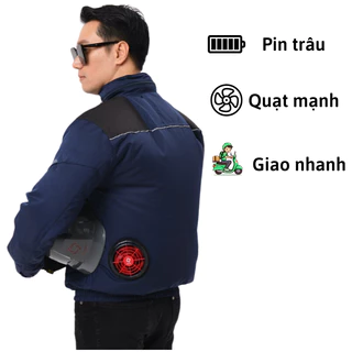 Áo điều hòa gắn quạt gió  FULL PHỤ KIỆN , Áo chống nắng , áo bảo hộ lao động , áo gắn quạt làm mát  pin 12v chạy 10-14h