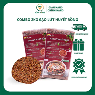 [COMBO 2KG] Gạo Lứt Huyết Rồng - Tôm Vàng dành cho ăn kiêng, giảm cân, thực dưỡng, ăn chay.