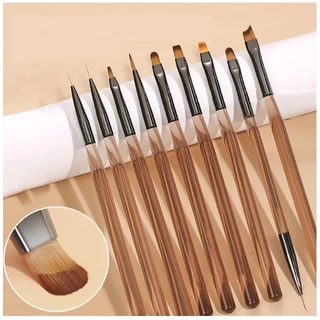 set cọ nâu 9 cây làm nail vẽ móng