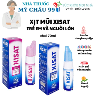 Xịt mũi nước biển sâu XISAT trẻ em và người lớn xịt hằng ngày 75ml phòng ngừa sổ mũi, ngạt mũi và viêm xoang