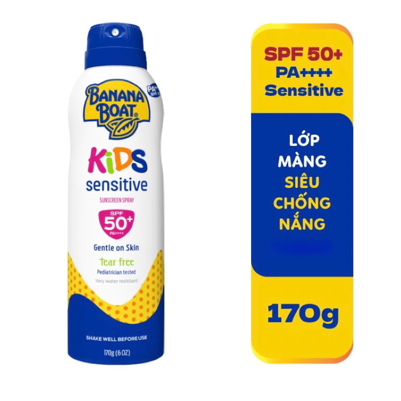 Xịt chống nắng Banana Boat kids SPF50++ (trẻ em)Nhập khẩu Mỹ