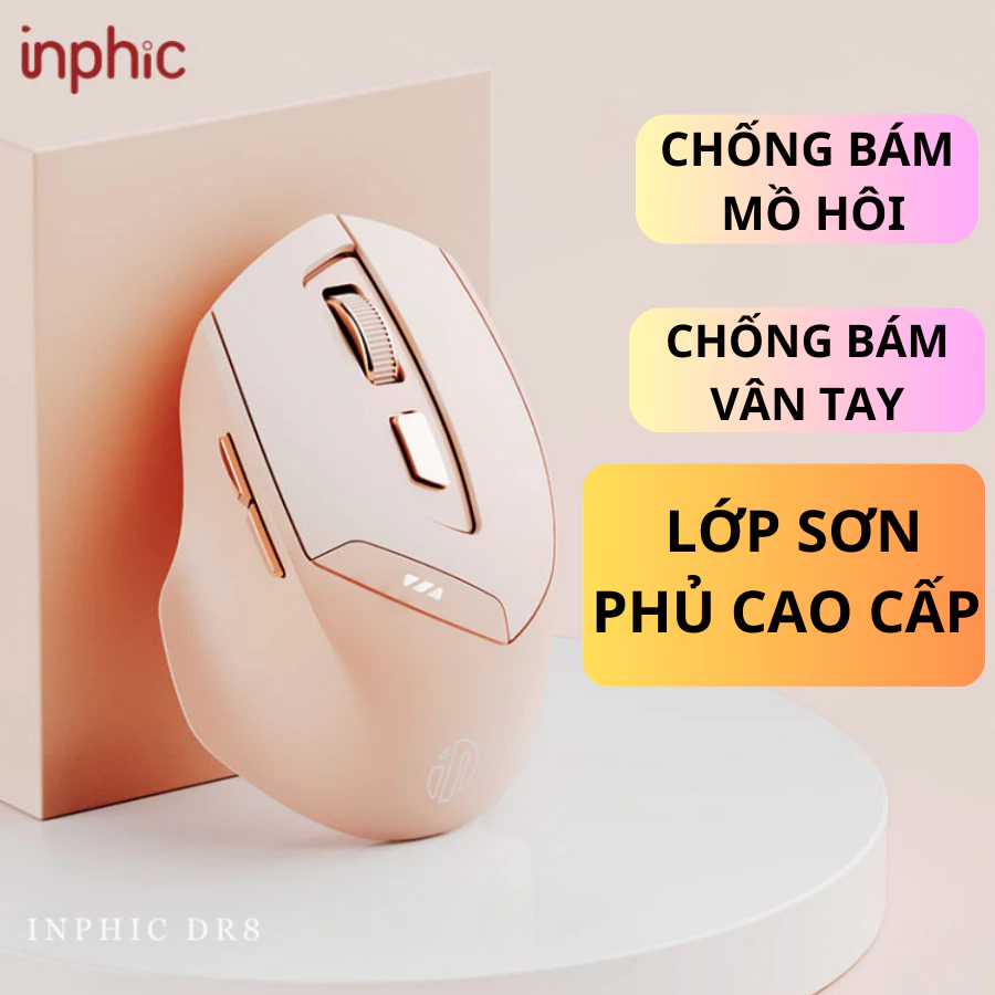 Chuột bluetooth không dây Maxcotech DR8 sạc pin, 3 chế độ kết nối, chống ồn độ nhạy 1600DPI
