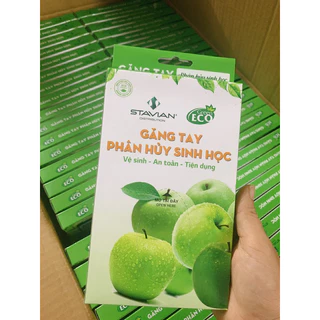 Hộp gang tay phân huỷ sinh học Green ECO loại đẹp ( hộp 50 chiếc)