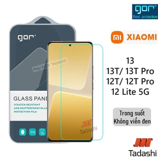 Kính Cường Lực Gor Xiaomi 13, Xiaomi 13T/ 13T Pro, Xiaomi 12T/ 12T Pro Trong Suốt Không Viền Đen 9H/ Vát 2.5D - Hãng Gor