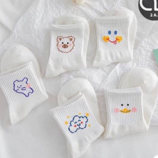 Tất nữ cổ ngắn Hàn Quốc cute set 5 đôi họa tiết hoạt hình