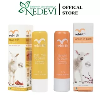 Son Dưỡng Môi Nhau Thai Cừu Rebirth Với Vitamin E và Dầu Mơ 3.7g - Nedevi Chính Hãng