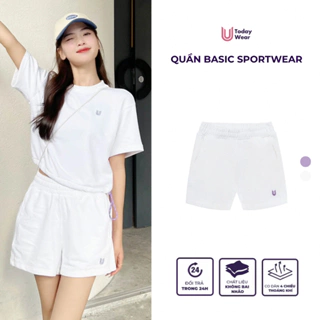 Quần short nữ form rộng lưng thun cao Basic Sportwear Today U Wear