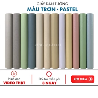 Giấy dán tường trơn một màu pastel đơn giản hiện đại đủ màu dán phòng khách, phòng ngủ đẹp