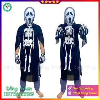 Bộ áo xương hóa trang Halloween ma quỷ đủ size phụ kiện đạt hiệu ứng hóa trang cao