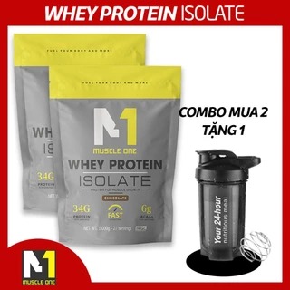 (COMBO 2túi + Tặng Bình) Sữa Tăng Cơ Whey Isolate Muscle One Túi 1kg  - Tăng cơ Hấp Thụ Nhanh-  Chính Hãng (Free Ship)