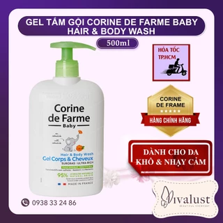 Sữa Tắm Gội Cho Bé Corine de Farme Ultra-Protecting Hair & Body Wash (500ml) - Dành Cho Da Khô và Nhạy Cảm