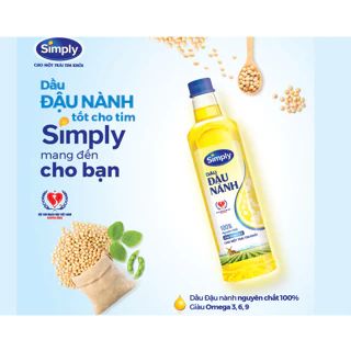 Dầu ăn simply chai 1, 2 lít, dầu ăn đậu nành, gạo lứt