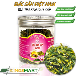 Trà Tim Sen Cao Cấp - Thương hiệu Ba Tre - Đặc sản Đồng Tháp - Hũ 100g - Kingsmart