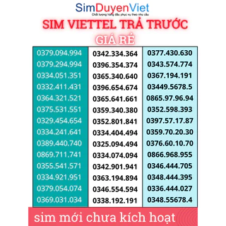 Sim Viettel số đẹp - số dễ nhớ - nghe gọi 4G giá rẻ