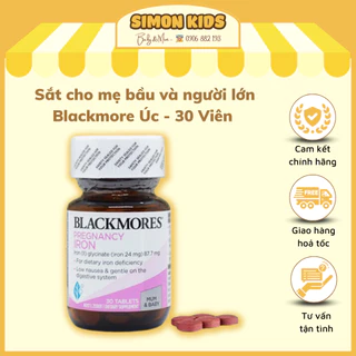 Vitamin Bổ Sung Sắt Cho Bầu Blackmore Úc - Blackmore Pregnacy Iron 30 Viên