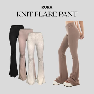 Quần Ống Loe Cạp Cao Tôn Dáng KNIT FLARE PANT - RORA