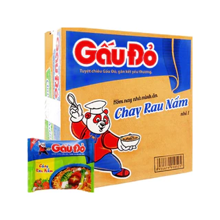 Thùng mì Gấu Đỏ chay rau nấm 30 gói 63g