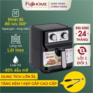 Nồi chiên không dầu 5L Nhập Khẩu tự ngắt Fujihome tặng kèm gắp