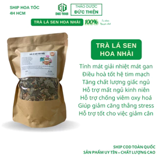 Trà Lá Sen Hoa Nhài Đức Thiện (150g) - Hỗ Trợ Mất Ngủ - Giảm Cân - Gan Nhiễm Mỡ - Mỡ Máu - Ổn Định Đường Huyết