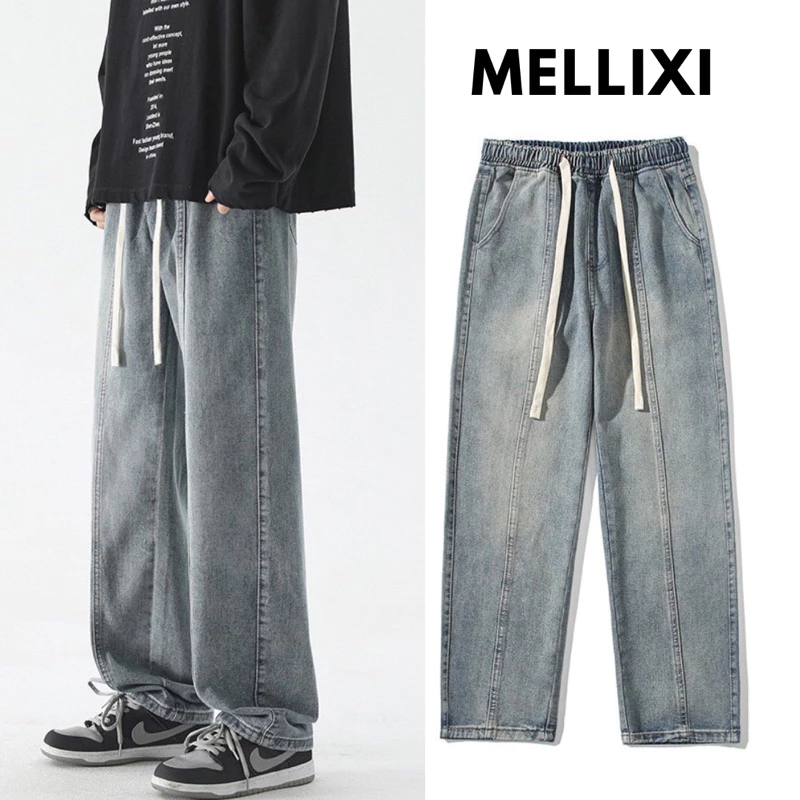 Quần jean xuông, quần jean baggy xuông nam nữ unisex hotren mới