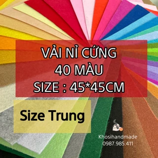 VẢI NỈ CỨNG Nhiều Mài, Vải Dạ Khổ 45*45CM KSC4 Handmade, Làm Móc Khoá, Sách Vải, Đồ Chơi