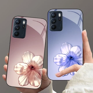 Ốp Lưng Oppo Reno 6, Reno 6z 5G Mặt lưng cường Lực Họa Tiết