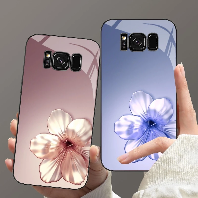 Ốp Lưng SAMSUNG S8, S8 PLUS Mặt lưng cường Lực Họa Tiết