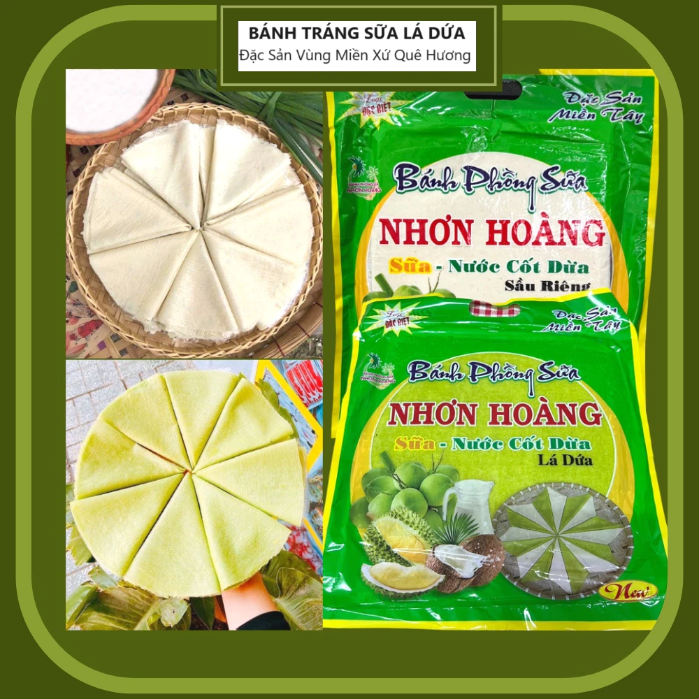 Bánh Phồng Sữa Lá Dứa Miền Tây Bánh Tráng Sữa Vị Lá Dứa Mùi Dừa Thơm Ngon - Đặc Trưng Chuẩn Mới