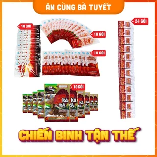 Combo CHIẾN BINH TẬN THẾ: 10 Snack Nem Nướng Bà Tuyết+10 Snack sashimi+10 Snack bò +10 ho kaka+24 đùi bò quay