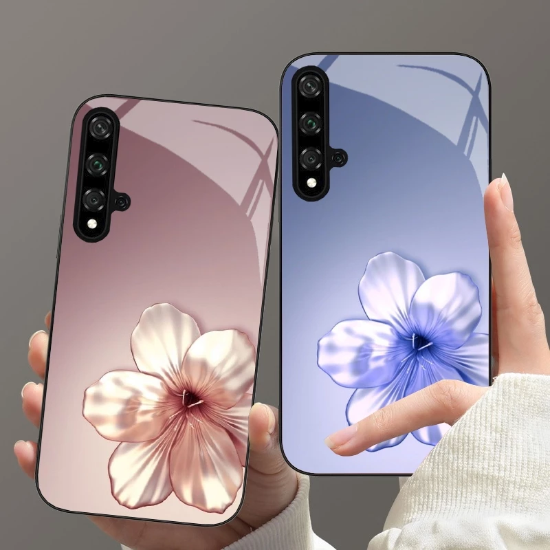 Ốp Lưng HUAWEI NOVA 5T Mặt lưng cường Lực Họa Tiết