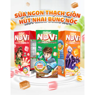 Nuvi sữa thạch 3 vị (Socola, Dâu, Cam) lốc 4 hộp x 170ml - Vị ngon bé thích, niềm vui bất tận