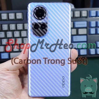 Dán Skin Mặt Sau Lưng Full Viền Oppo Reno10 pro - Reno 10 Pro (Carbon, Hình Hộp, Nhám, Vân Da, Nhôm Xước)