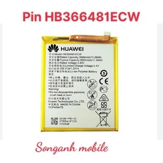 ￼Pin ZIN Huawei HB366481ECW Dùng Cho GR5 mini, Nova 3e, P9, P9 Lite, Honor 5C, Y7 Pro 2018, Y6 Prime 2018