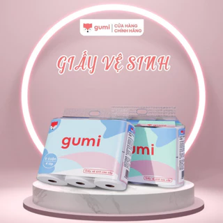 Giấy vệ sinh cuộn GUMI cao cấp bịch 6 cuộn 4 lớp dày dặn, mềm mịn, tự tan trong nước,tránh tác bể phốt