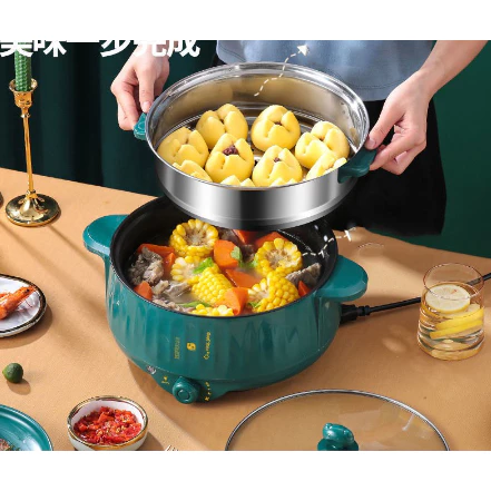NỒI LẨU ĐA NĂNG 2 TẦNG CÔNG SUẤT 1000W, LẨU ĐIỆN MINI GIÁ SIÊU RẺ [ LOẠI CAO CẤP 28CM ]