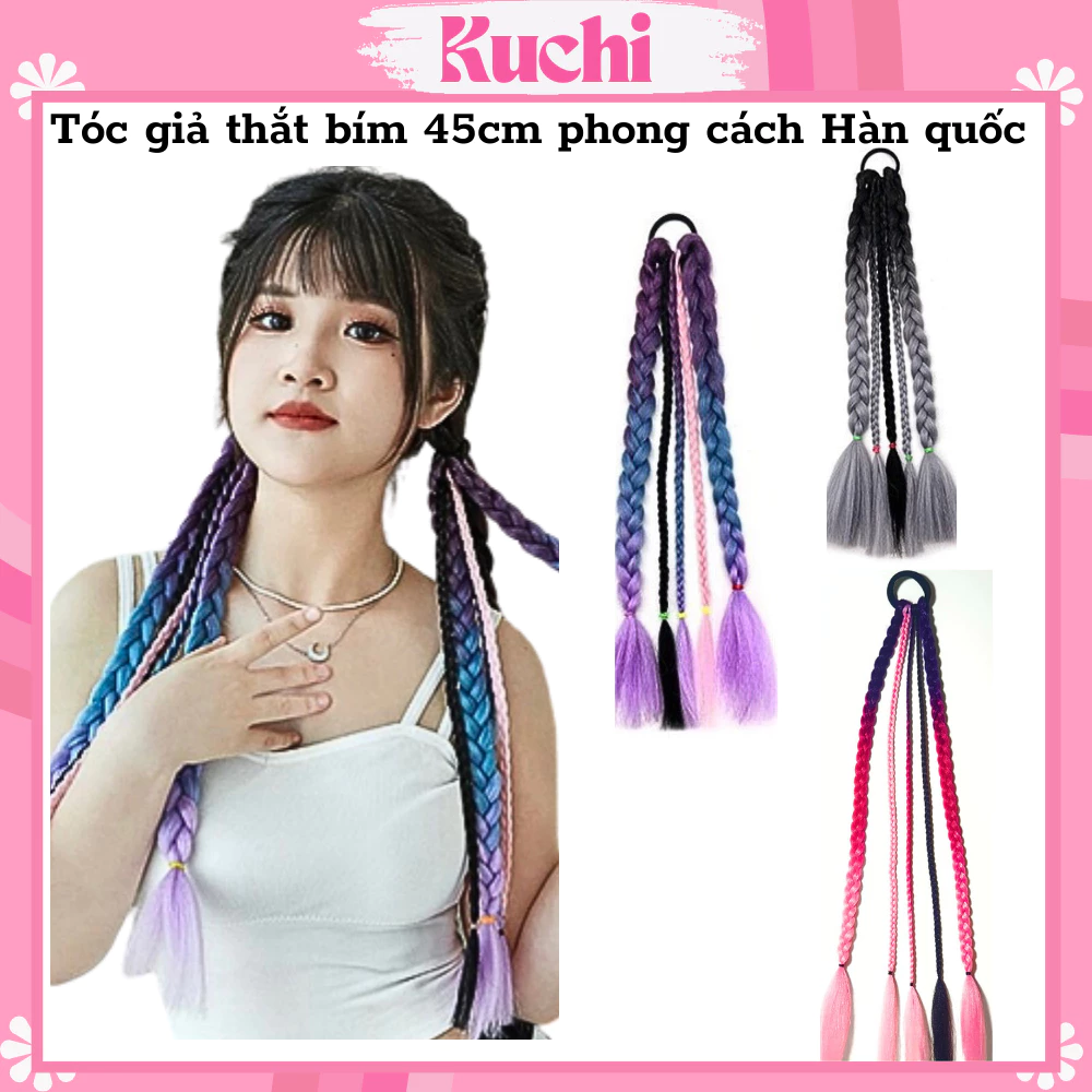 Tóc giả thắt bím KUCHI 45 cm phong cách Hàn Quốc