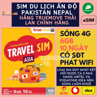 [TEST ĐƯỢC TẠI VN] Sim Du Lịch Ấn Độ Pakistan Tốc Độ Cao DTAC GO INTER VÀ TRUEMOVE TRAVEL ASIA