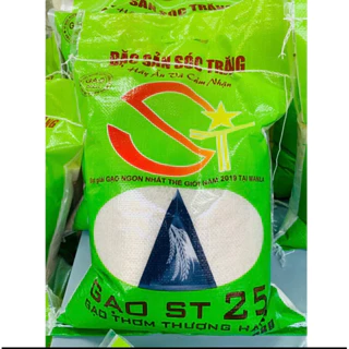 Gạo ST25 Túi 5kg 10kg -chất lượng (Dẻo mềm,Ngọt cơm,Thơm nhiều)