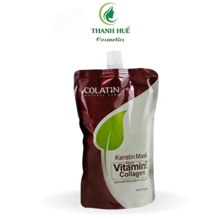 Kem ủ tóc keratin, hấp tóc phục hồi hư tổn, collagen dưỡng siêu mượt COLATIN Keratin Vitamin E 500ml