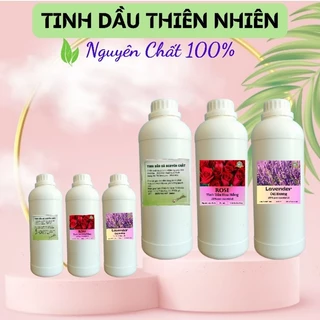 Tinh dầu nguyên chất thiên nhiên 100%, tinh dầu sả chanh, oải hương lavender, hoa hồng chai 100ml, 500ml, 1 Lit