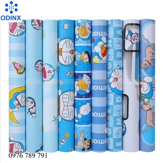 Giấy dán tường doraemon dán phòng ngủ cho bé có keo sẵn cuộn 10m chống thấm nước tốt