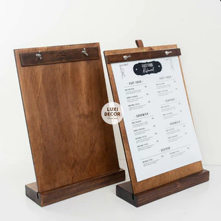 Bảng gỗ kẹp menu size A4/A5 FREE khắc logo - LUXI decor Official Store