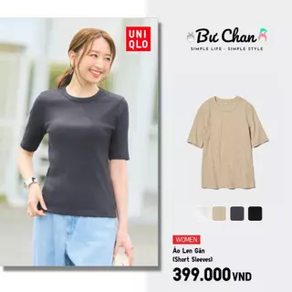 Áo Len Gân UNIQLO🇯🇵NHẬT Cổ Tròn Ngắn Tay - 455761